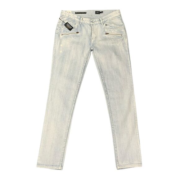 Obey Jeans Womens 31 Acid Wash Debbie Fit Low Waist Skinny Leg Zipper Pockets - Picture 1 of 14